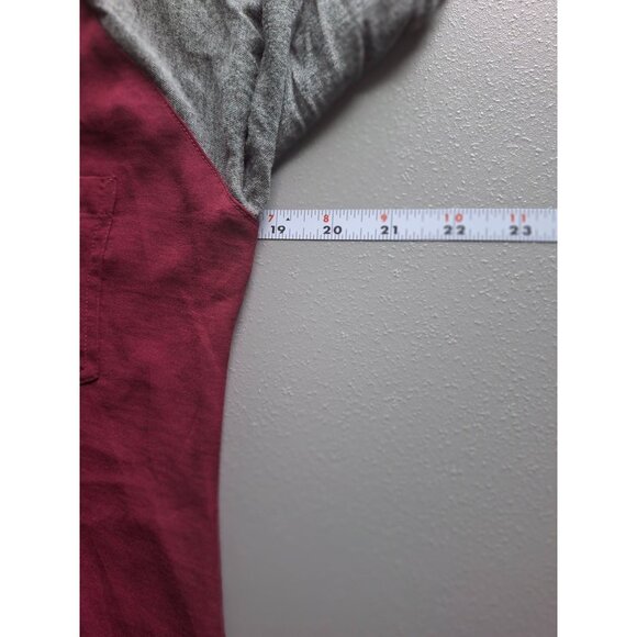 Express Henley Shirt Womens Medium Burgundy Gray - Picture 6 of 7